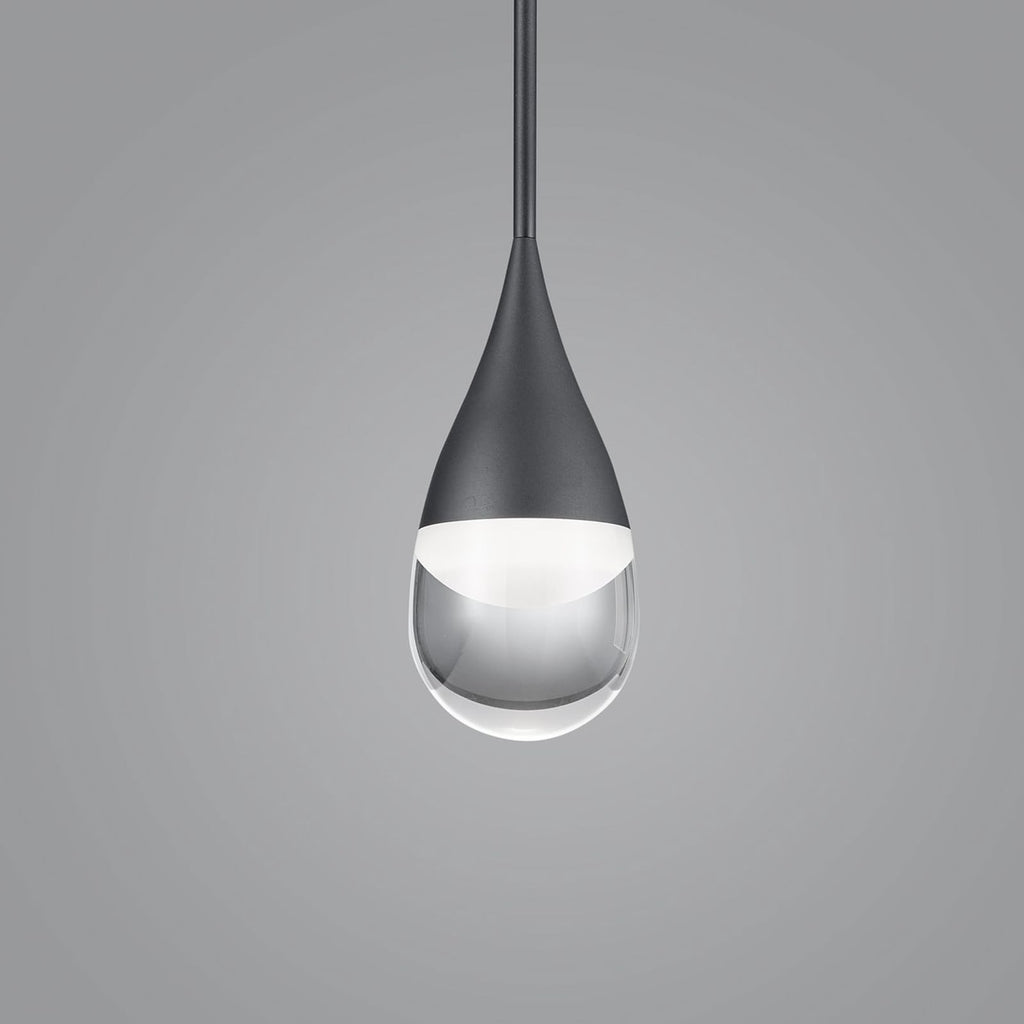 Pendellampe Deep LED aluminium og glass matt svart detalj