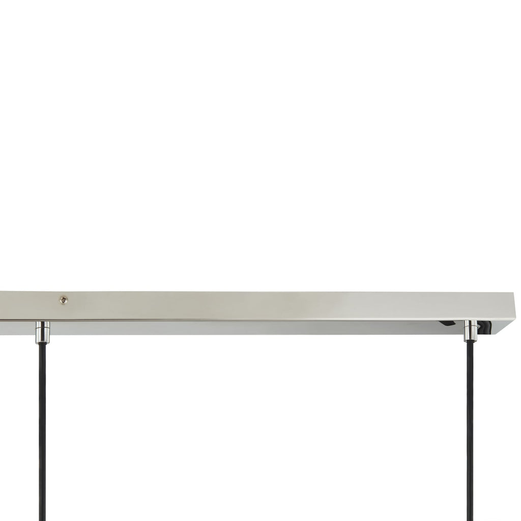 Pendellampe Diano 3-lys røykgrå glass og krom sideprofil