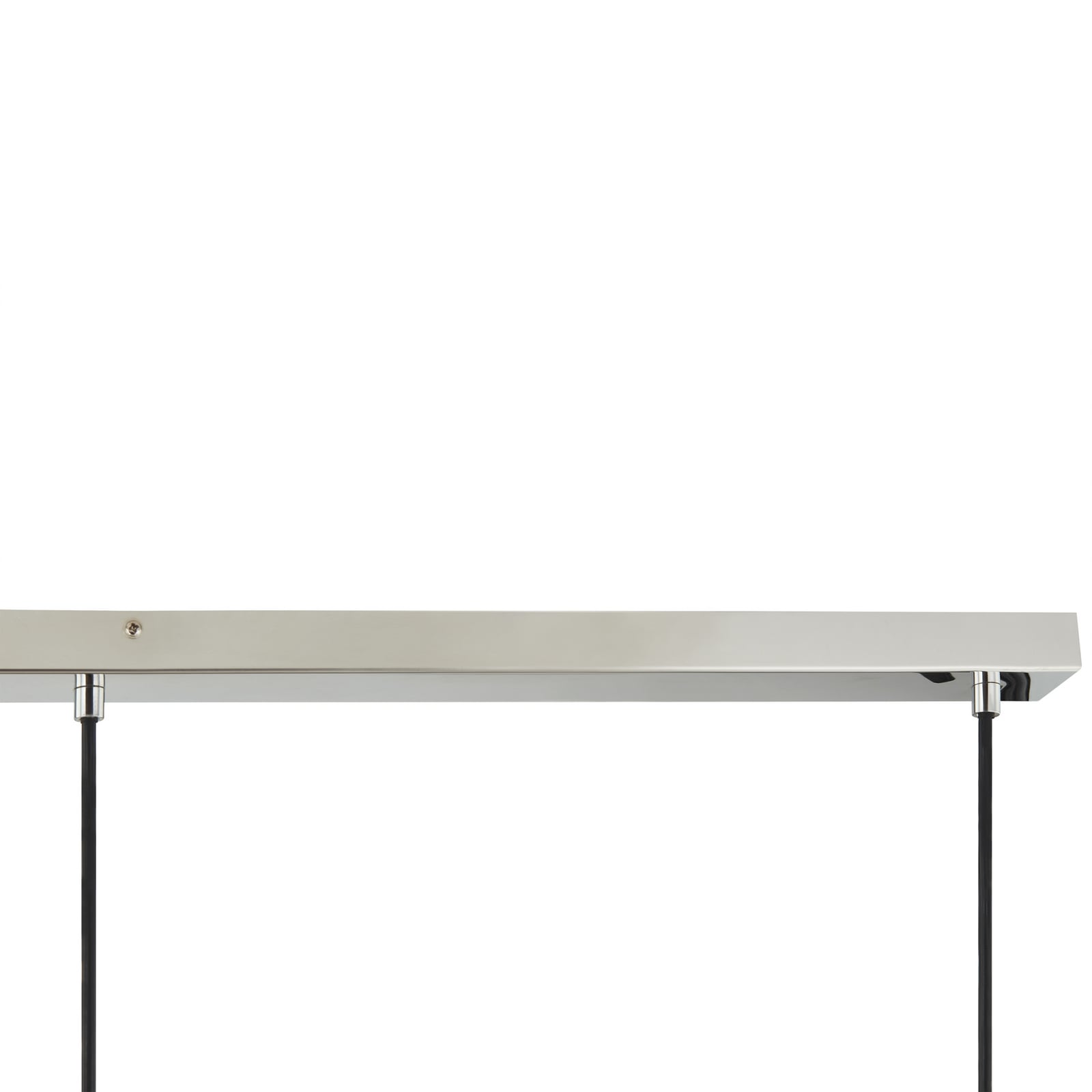 Pendellampe Diano 3-lys røykgrå glass og krom sideprofil