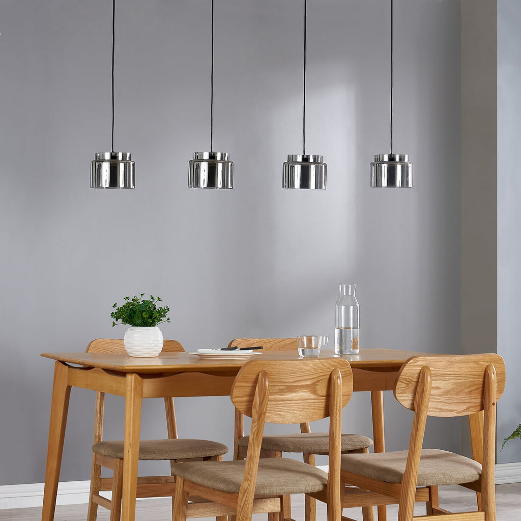 Pendellampe Diano 4-lys røykgrå glass 118 cm bakside