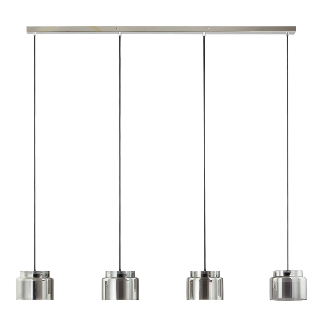 Pendellampe Diano 4-lys røykgrå glass 118 cm detalj av glass