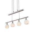 Pendellampe Elliott 4-lys matt nikkel glass forfra