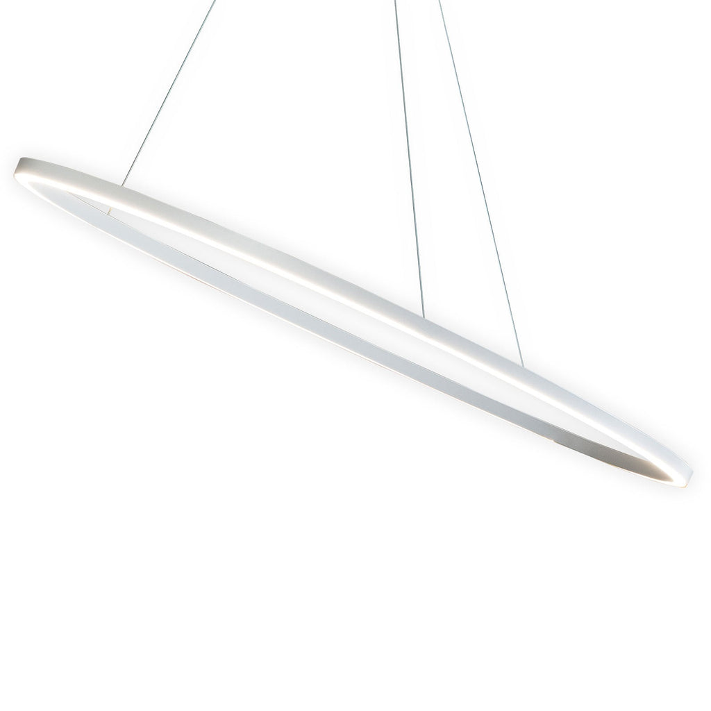 Pendellampe Ellisse Minor LED oval aluminium montert i rom