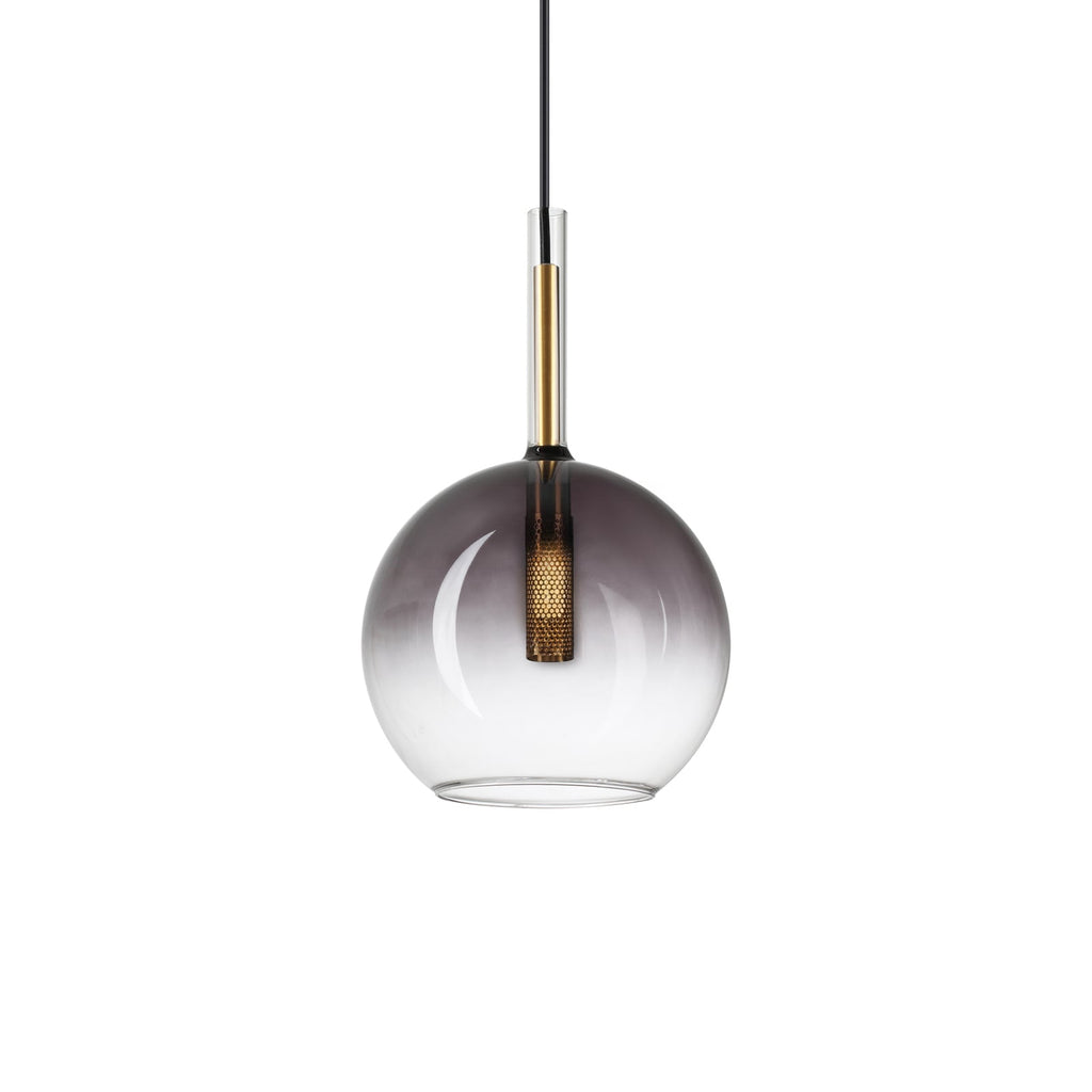 Pendellampe Empire Sfera kuleform glass klar/røykgrå G9 - Ideallux forfra