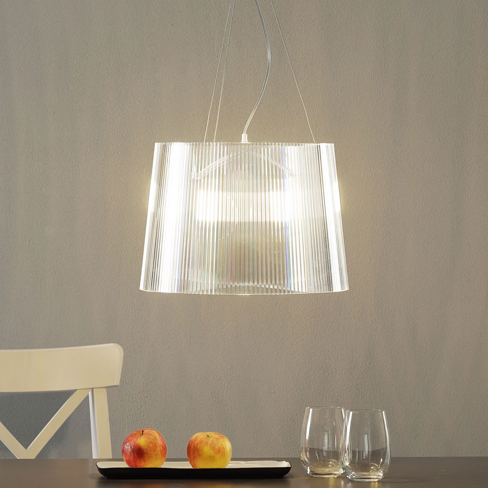 Pendellampe Gè transparent plast E27 Ø37 cm - Kartell forfra