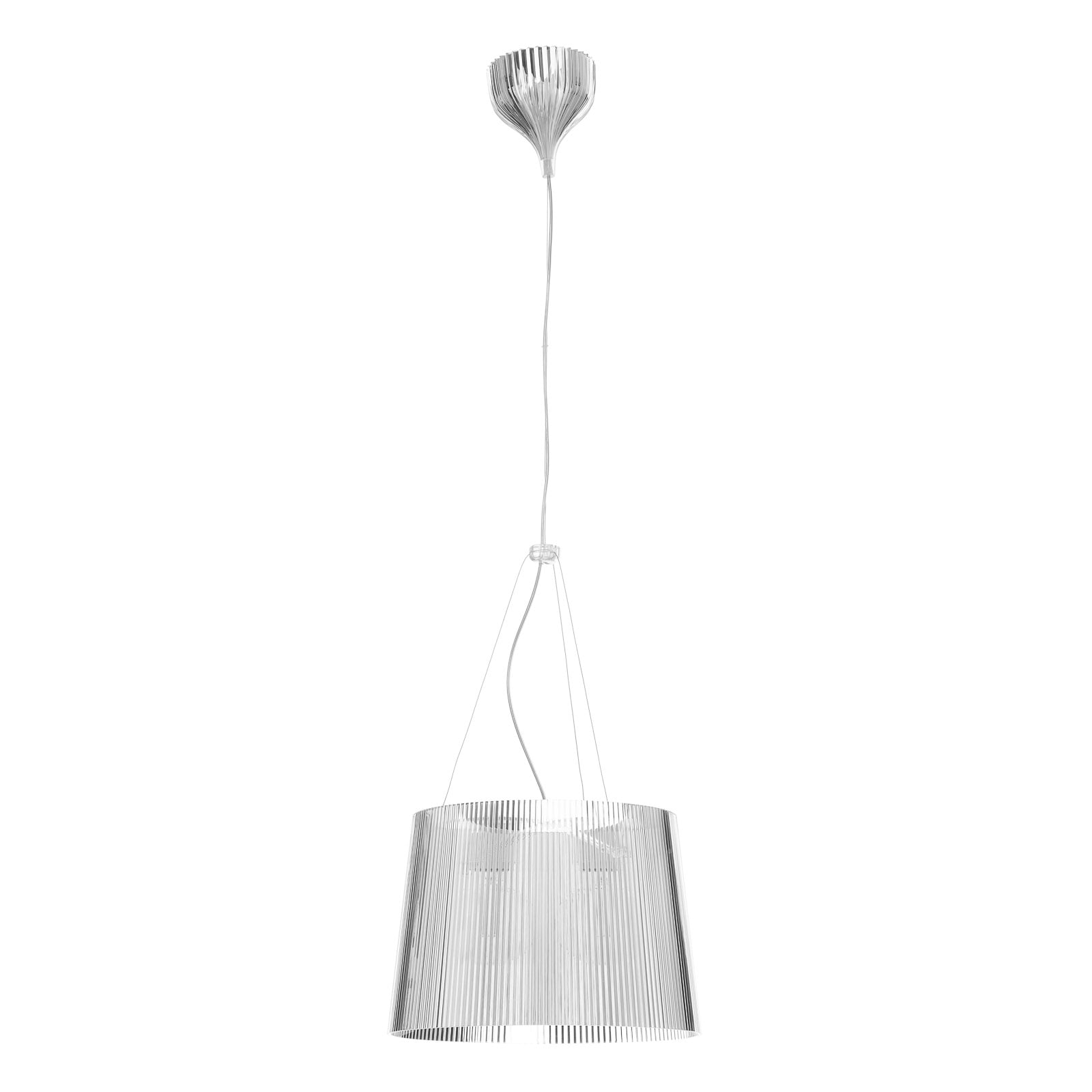 Pendellampe Gè transparent plast E27 Ø37 cm - Kartell detalj av plissering