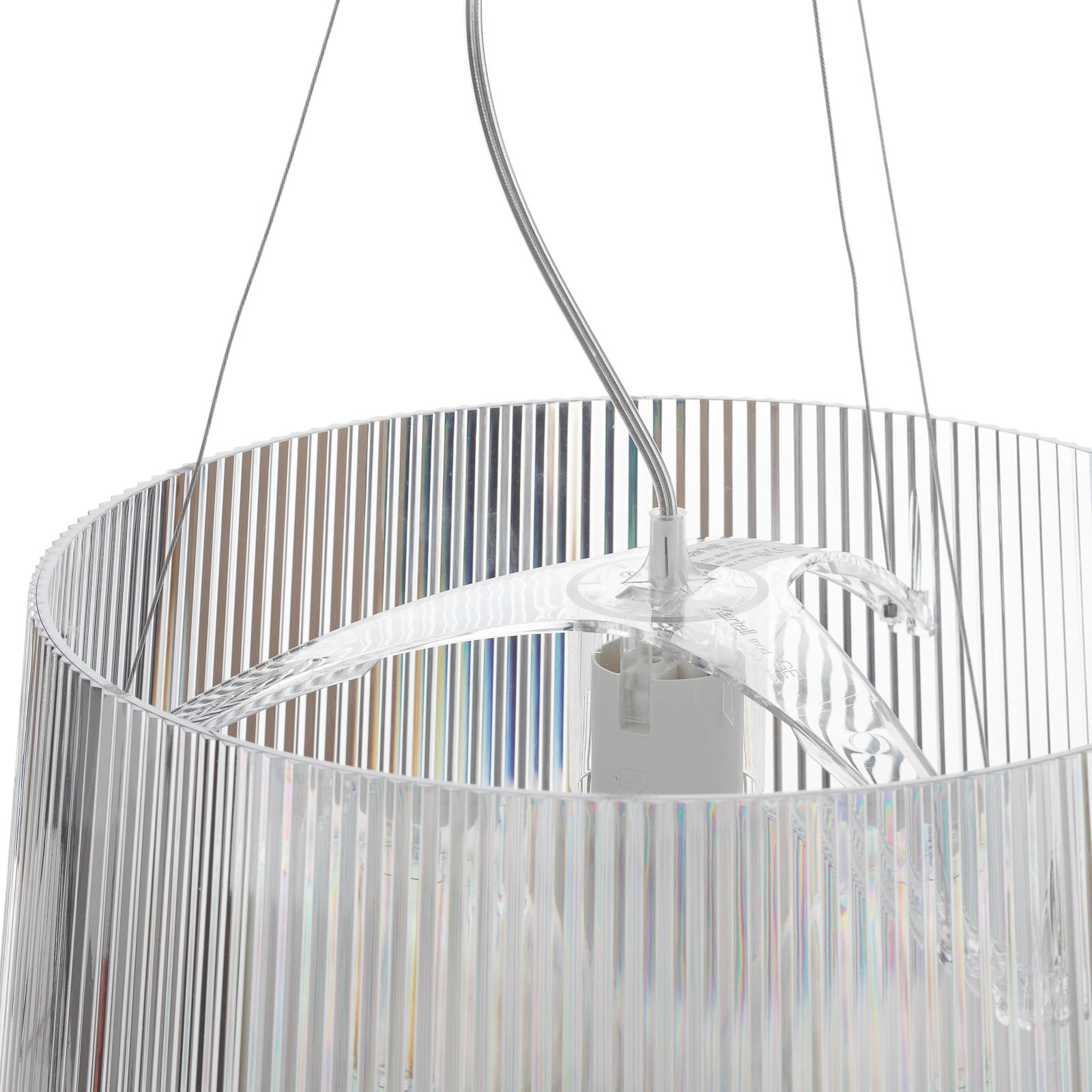 Pendellampe Gè transparent plast E27 Ø37 cm - Kartell nærbilde av lyspære