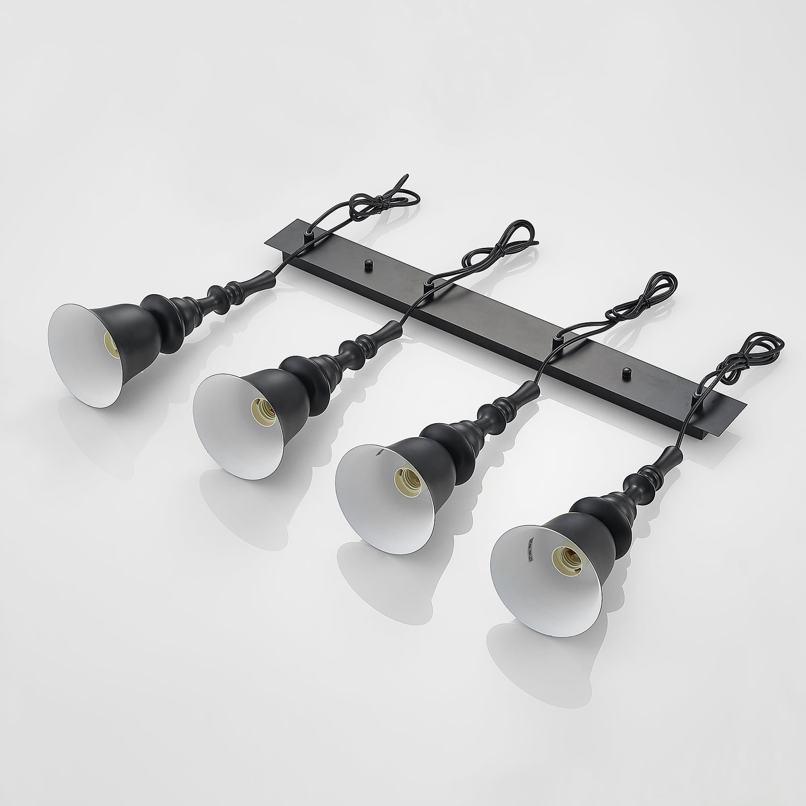Pendellampe Gesja 4-lys svart E27 73,5 cm med dimmer kontroll