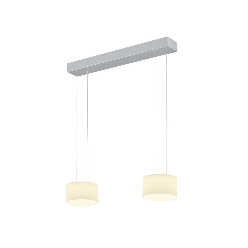 Pendellampe Grand Opal 2-lys dimbar opalglass 71 cm detalj av glass og aluminium