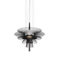 Pendellampe Gravity 1 metall tekstil Ø86 cm svart forfra
