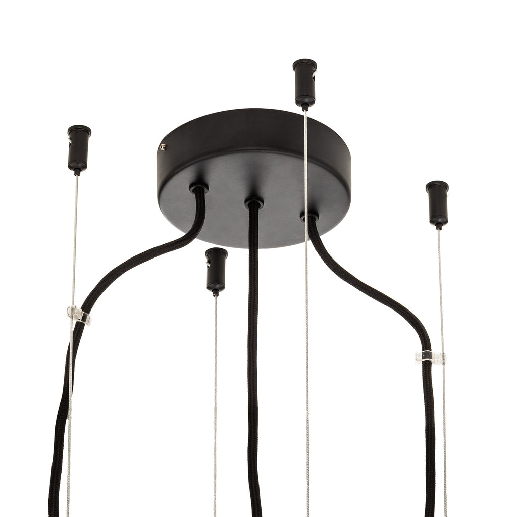 Oversikt av Pendellampe Gravity 1 metall tekstil Ø86 cm i rom