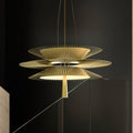 Pendellampe Gravity 2 metall/tekstil Ø68 cm kremhvit forfra