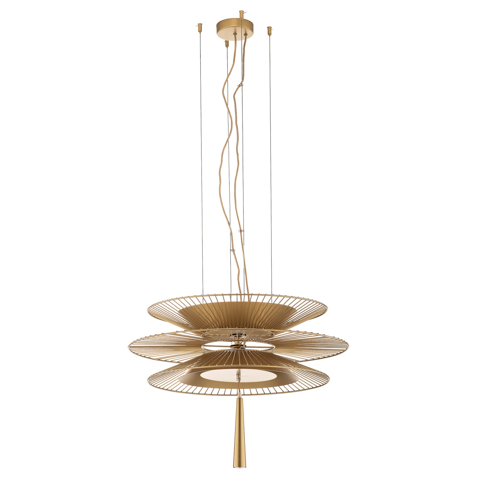 Pendellampe Gravity 2 metall/tekstil Ø68 cm kremhvit montert