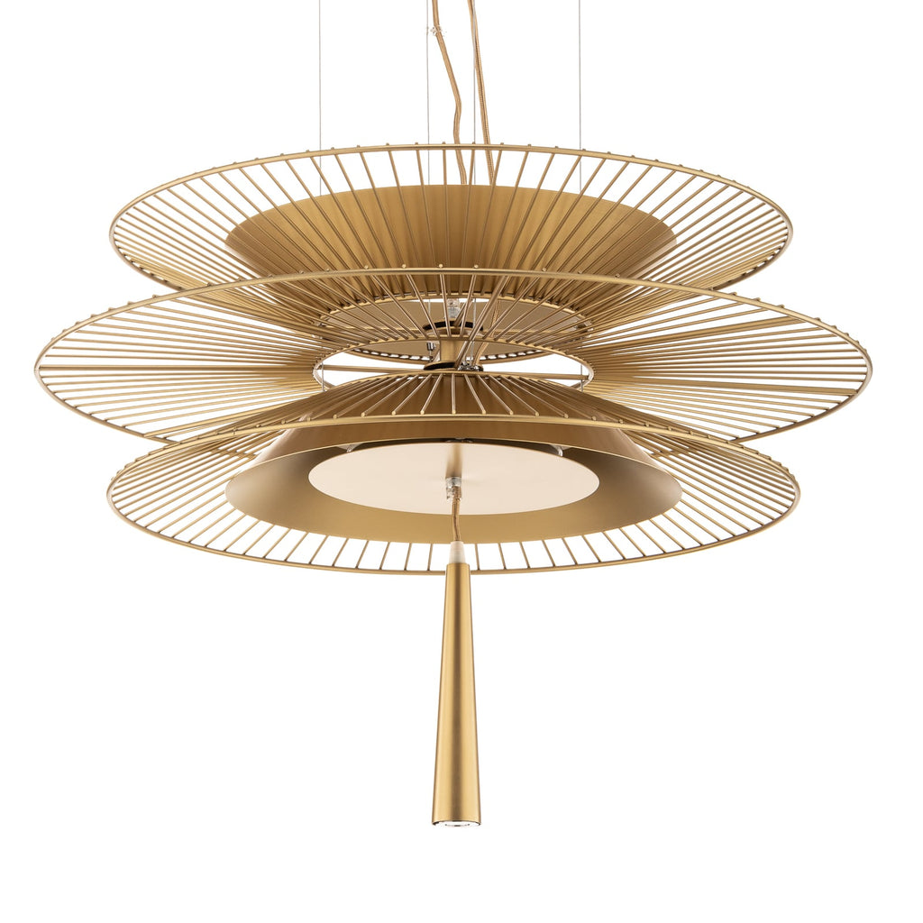 Pendellampe Gravity 2 metall/tekstil Ø68 cm kremhvit nærbilde