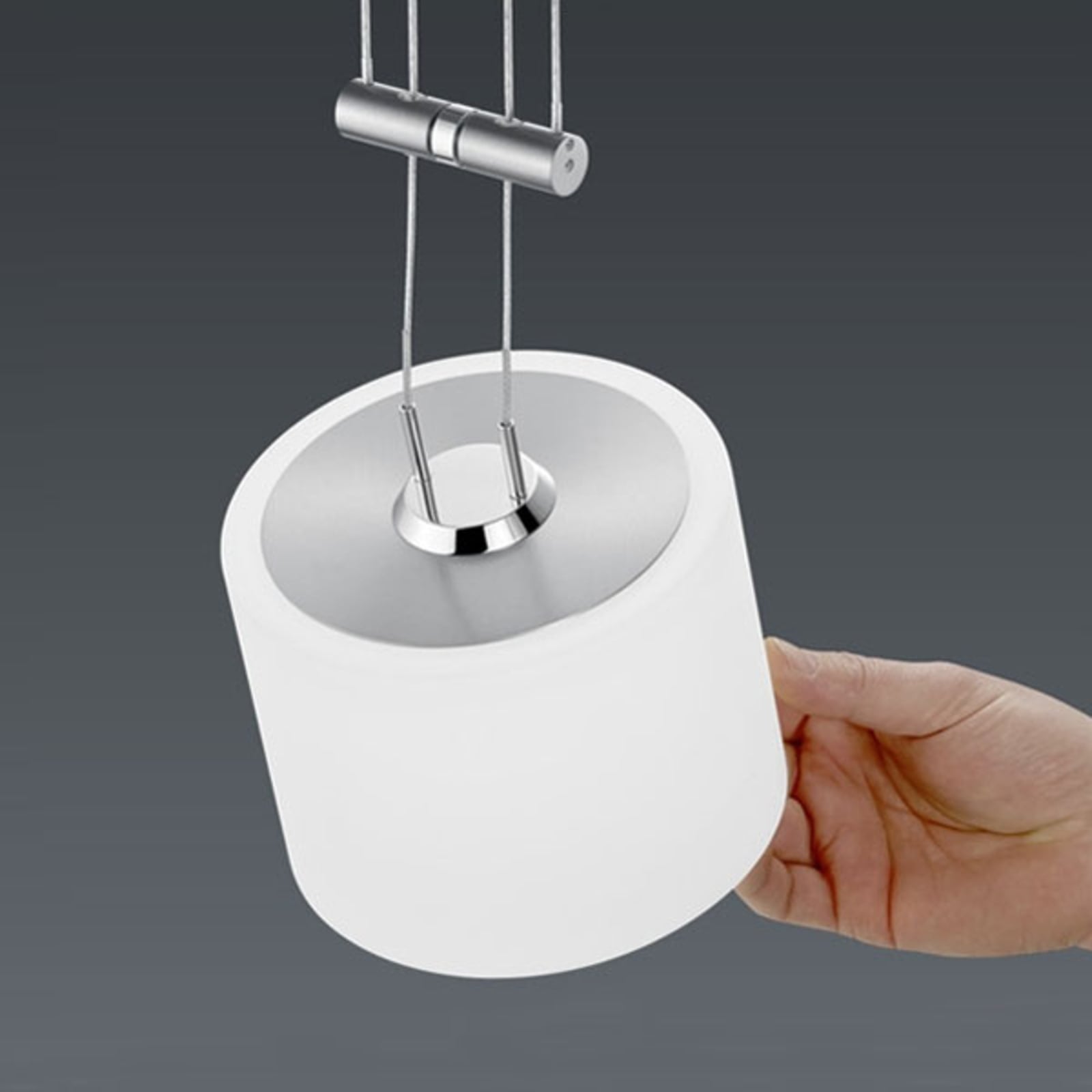 Pendellampe Grazia 2-lys matt nikkel dimbar Zigbee med smart styring