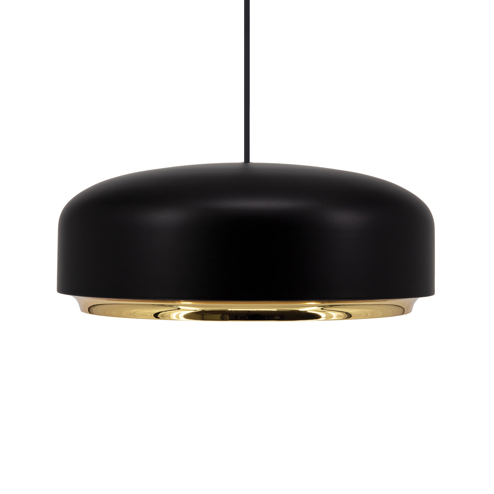 Pendellampe Hazel LED svart/messing sideprofil