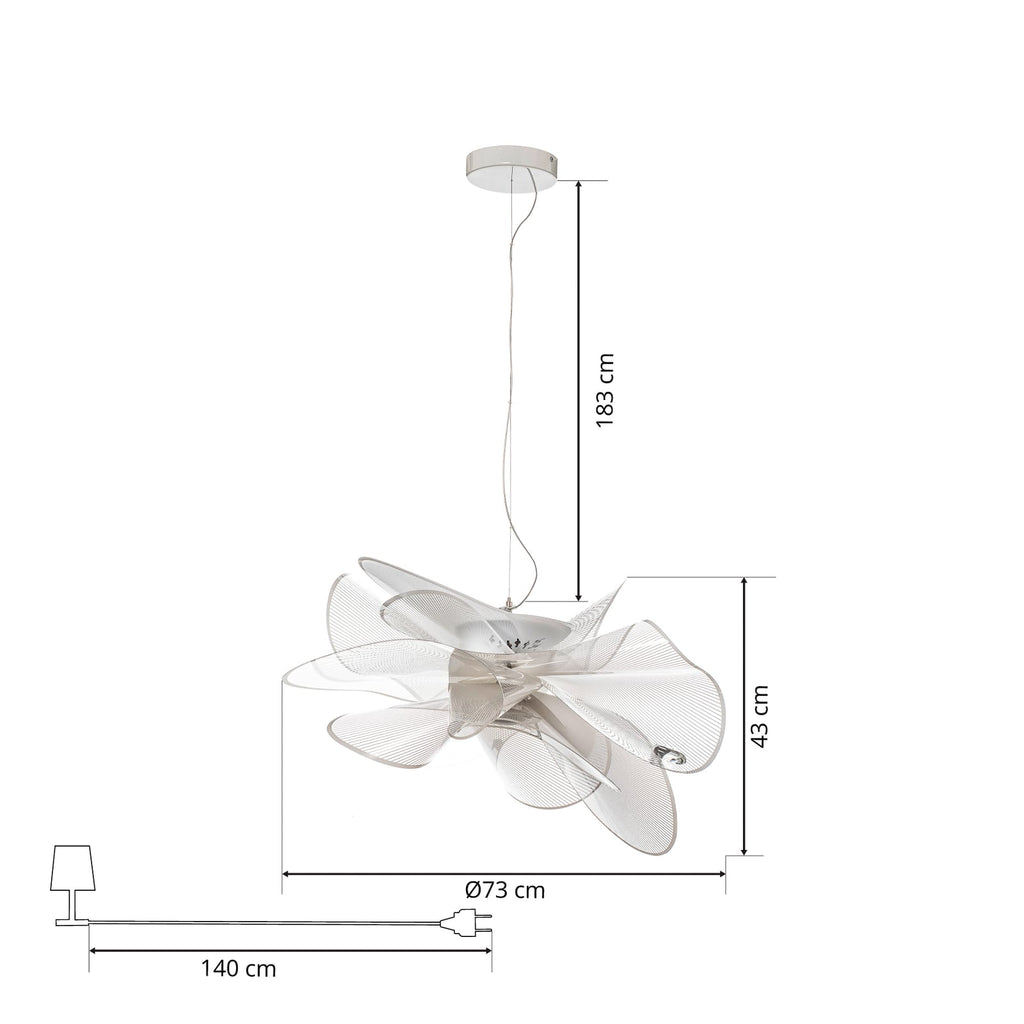 Pendellampe La Belle Étoile hvit Ø73 cm LED med dimmefunksjon