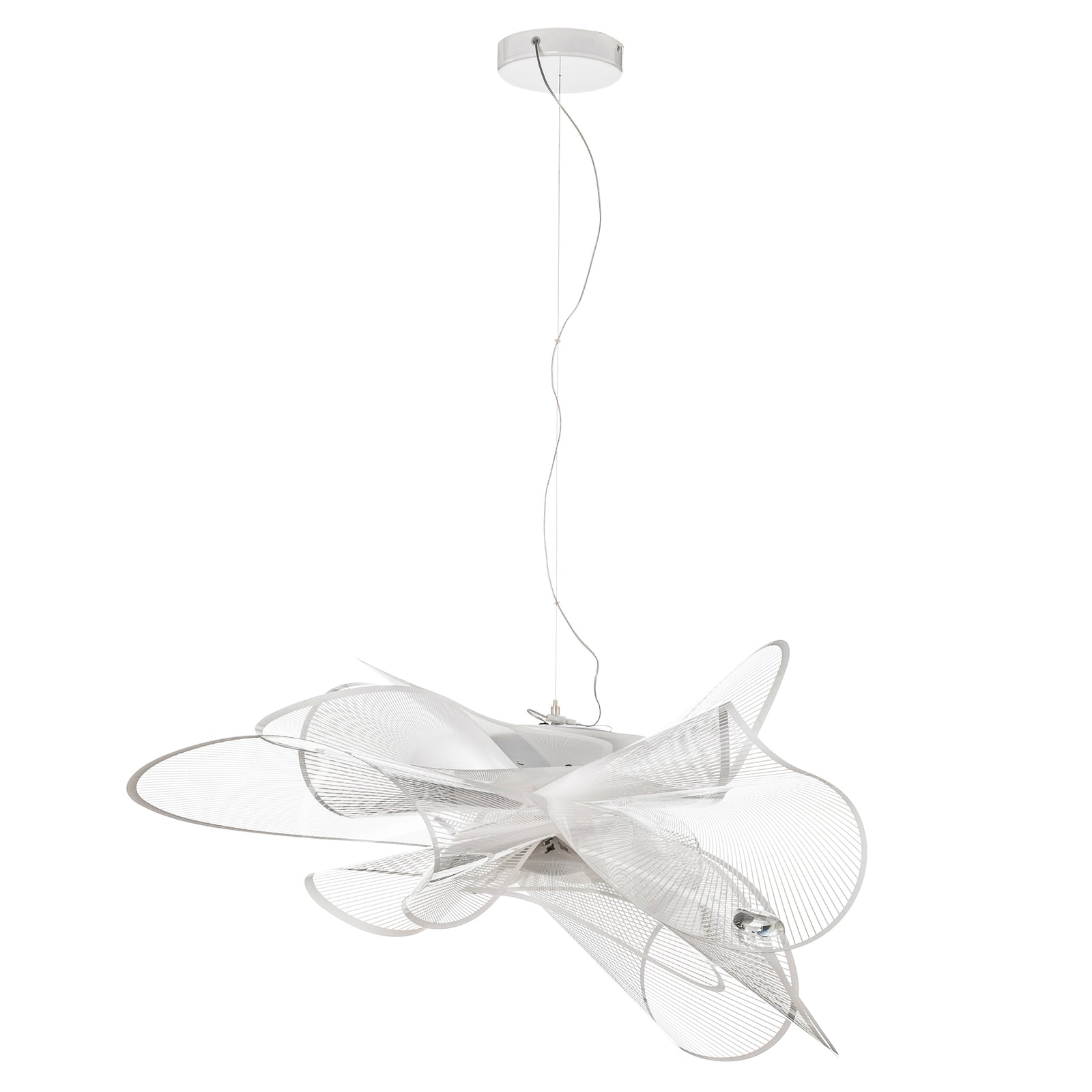 Pendellampe La Belle Étoile LED dimbar hvit Ø90 cm montert i rom