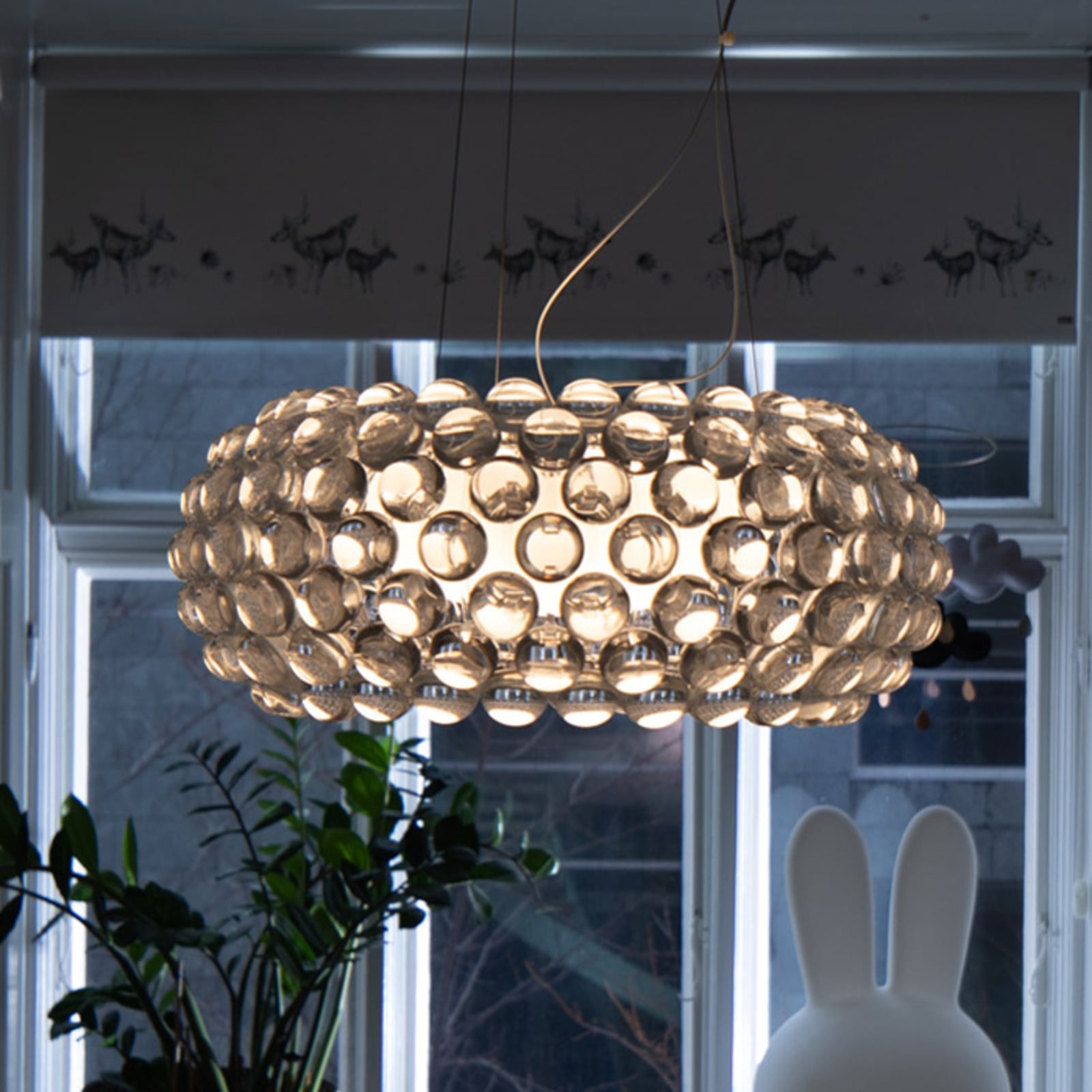 Pendellampe LED Caboche Plus media røykgrå forfra