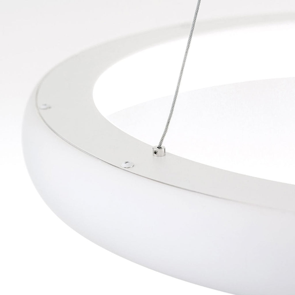 Pendellampe LED dimbar ringformet hvit Ø61 cm 50W - ORION opphengsdetalj