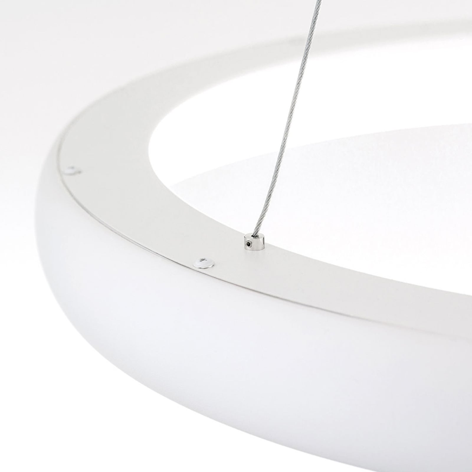 Pendellampe LED dimbar ringformet hvit Ø61 cm 50W - ORION opphengsdetalj