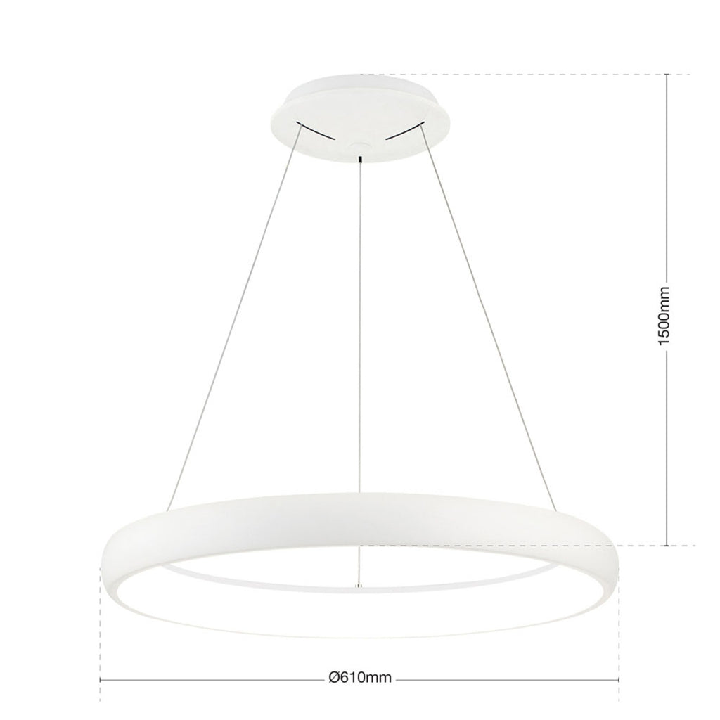 Pendellampe LED dimbar ringformet hvit Ø61 cm 50W - ORION i moderne kjøkken