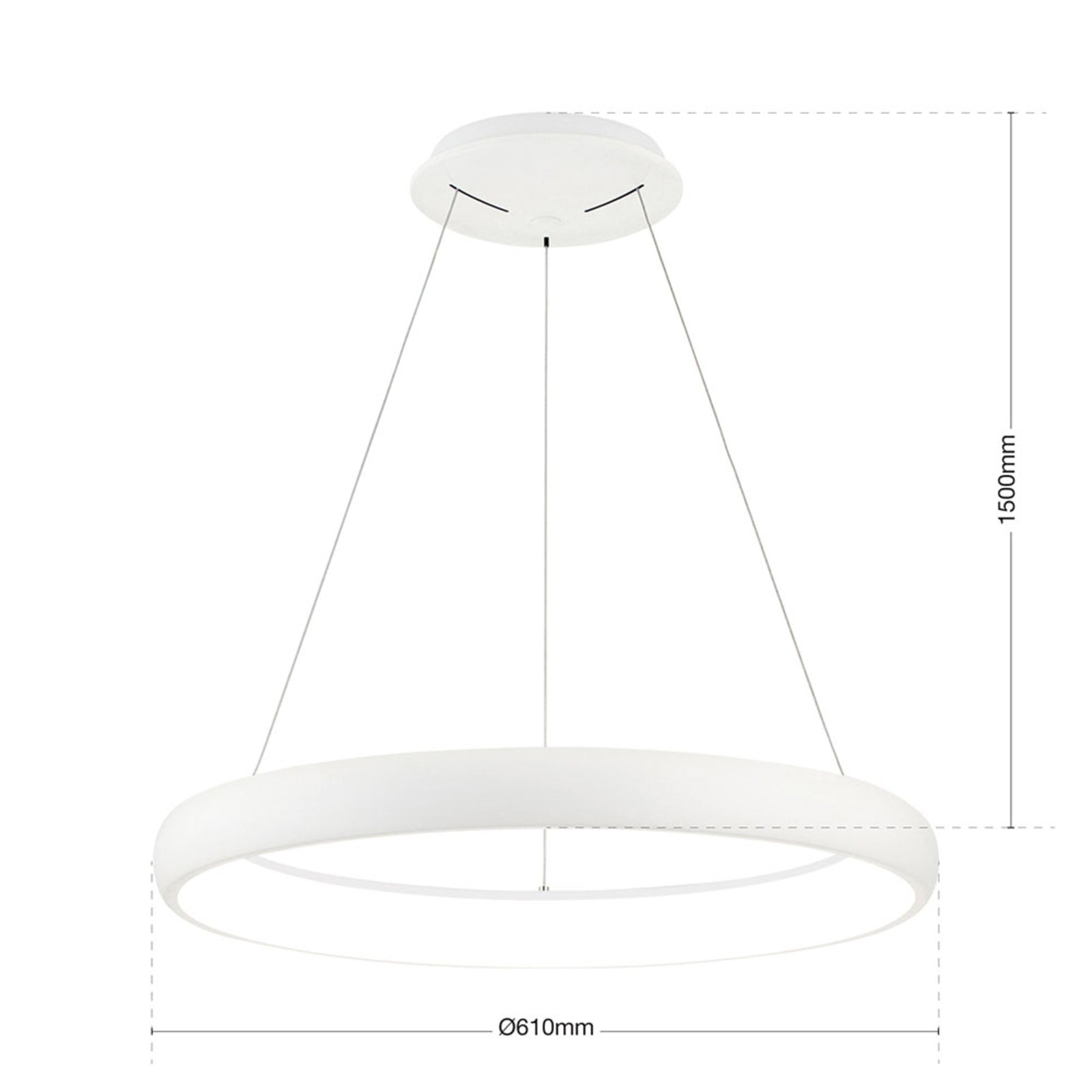 Pendellampe LED dimbar ringformet hvit Ø61 cm 50W - ORION i moderne kjøkken