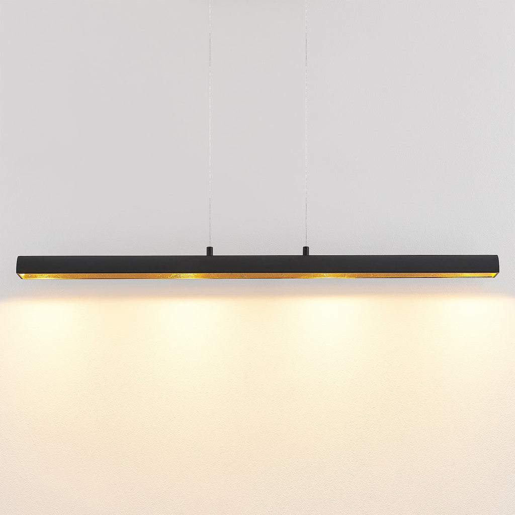 Pendellampe LED dimbar svart/gull 100 cm lang Lindby montert