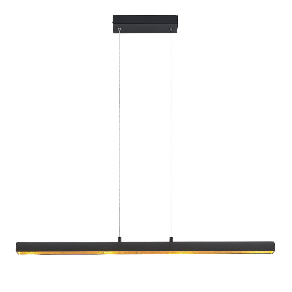Pendellampe LED dimbar svart/gull 100 cm lang 18W varmhvit - Lindby