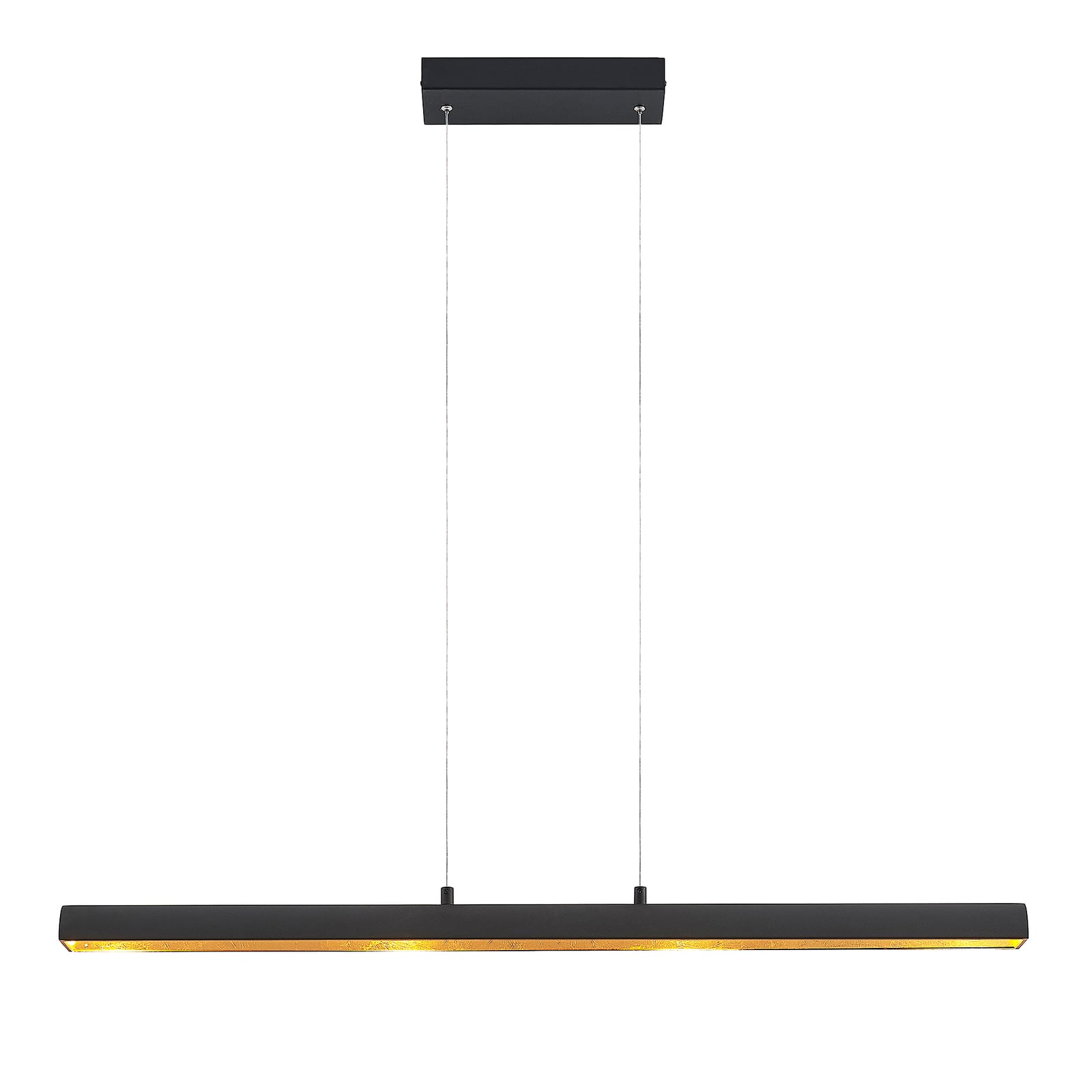 Pendellampe LED dimbar svart/gull 100 cm lang 18W varmhvit - Lindby