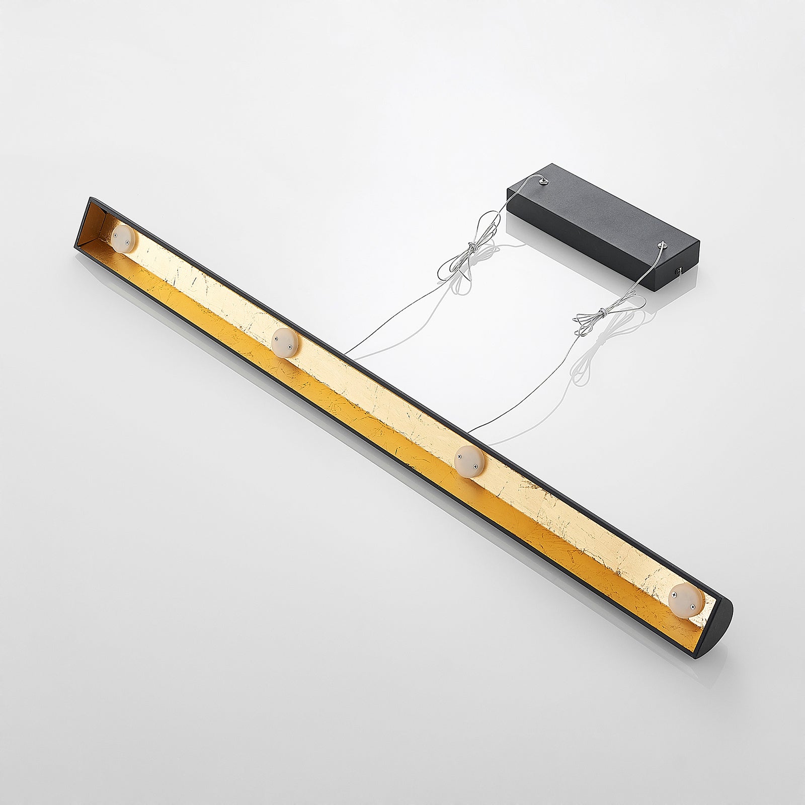 Pendellampe LED dimbar svart/gull 100 cm lang 18W varmhvit - Lindby