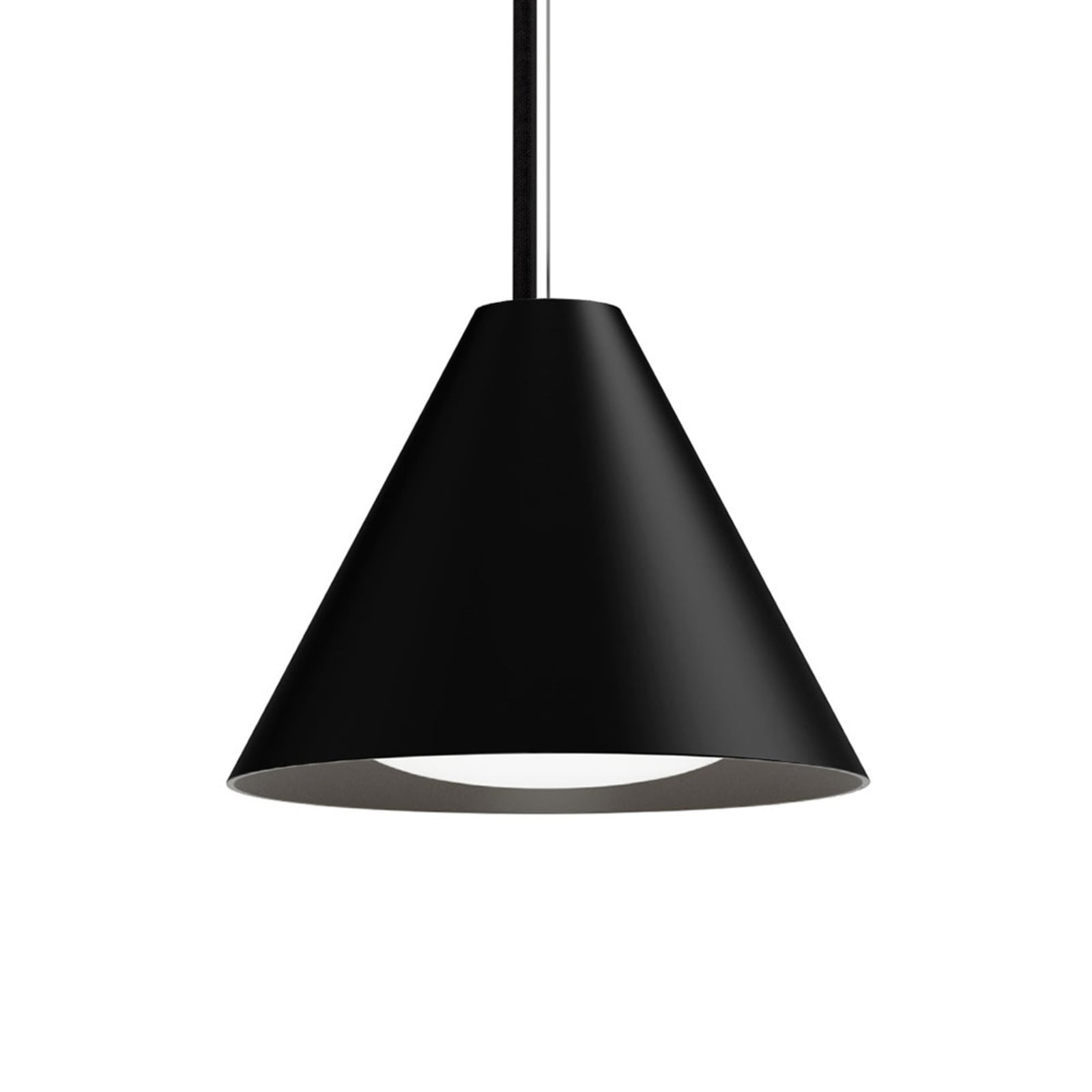 Pendellampe LED Keglen dimbar svart Ø17,5 cm forfra