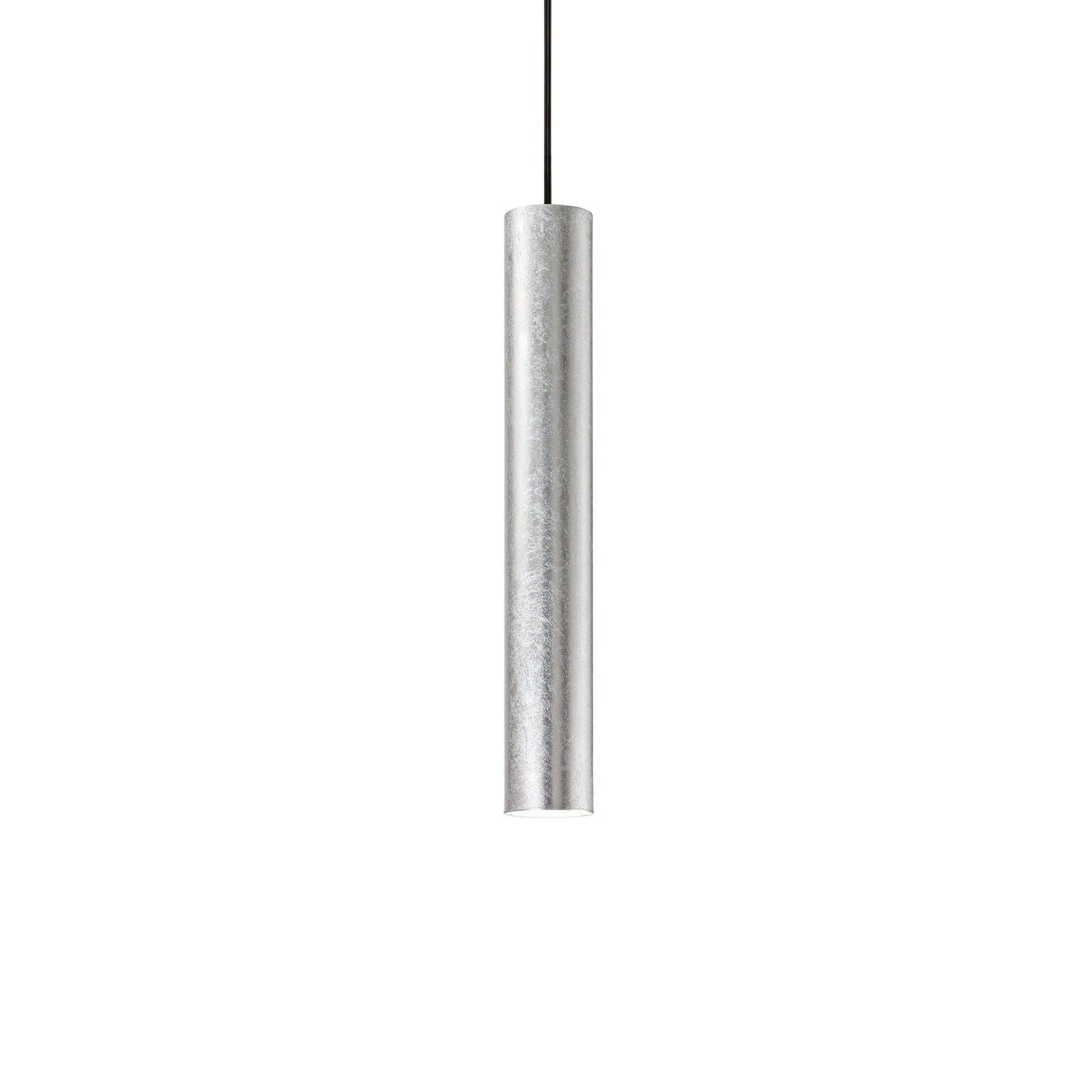 Pendellampe Look metall sølvfarget Ø6 cm GU10 - Ideal Lux forfra