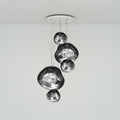 Pendellampe Melt Large Round 5-lys dimbar krom forfra