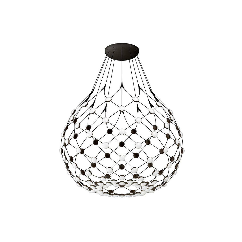 Pendellampe Mesh LED dimbar svart Ø80 cm bakside