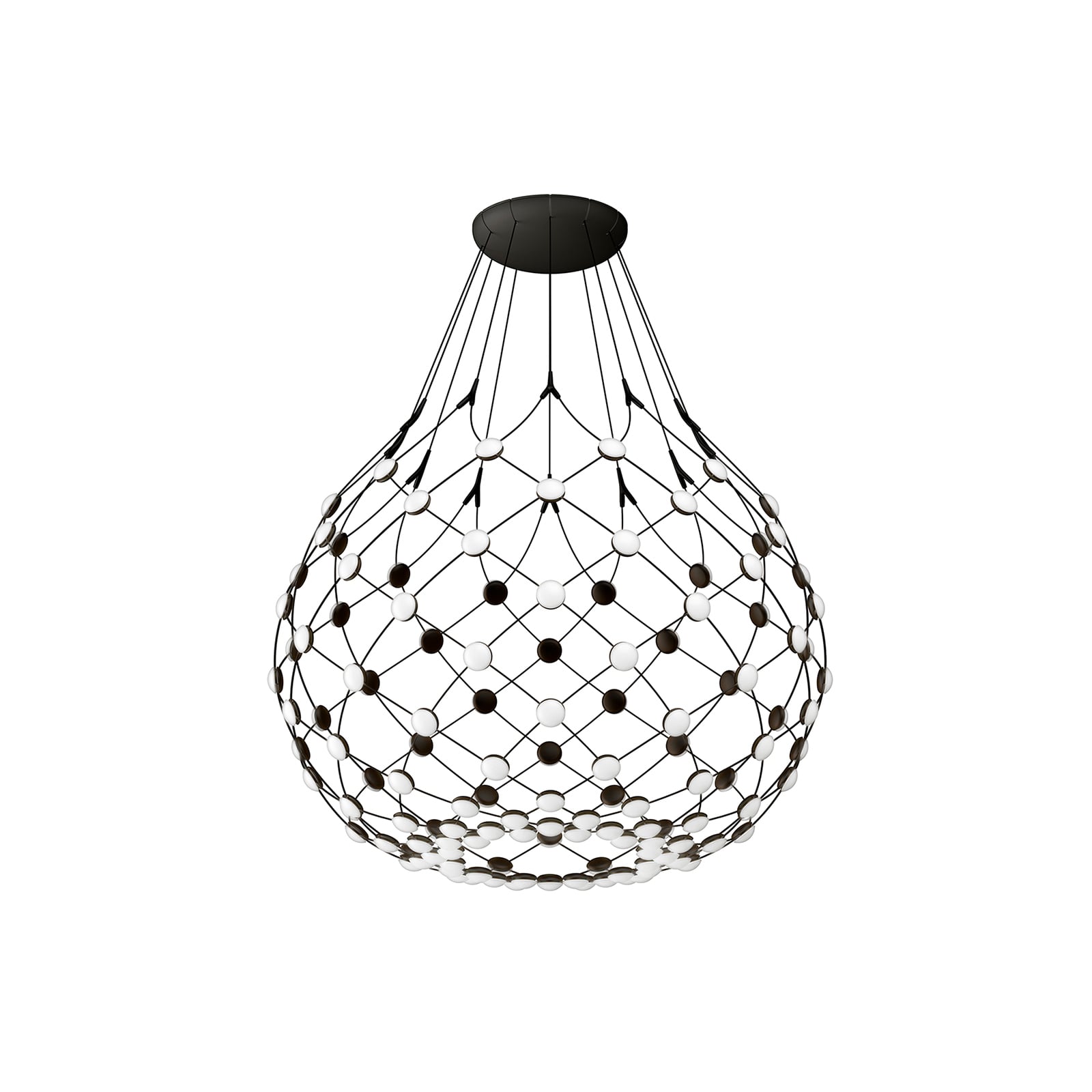Pendellampe Mesh LED dimbar svart Ø80 cm bakside