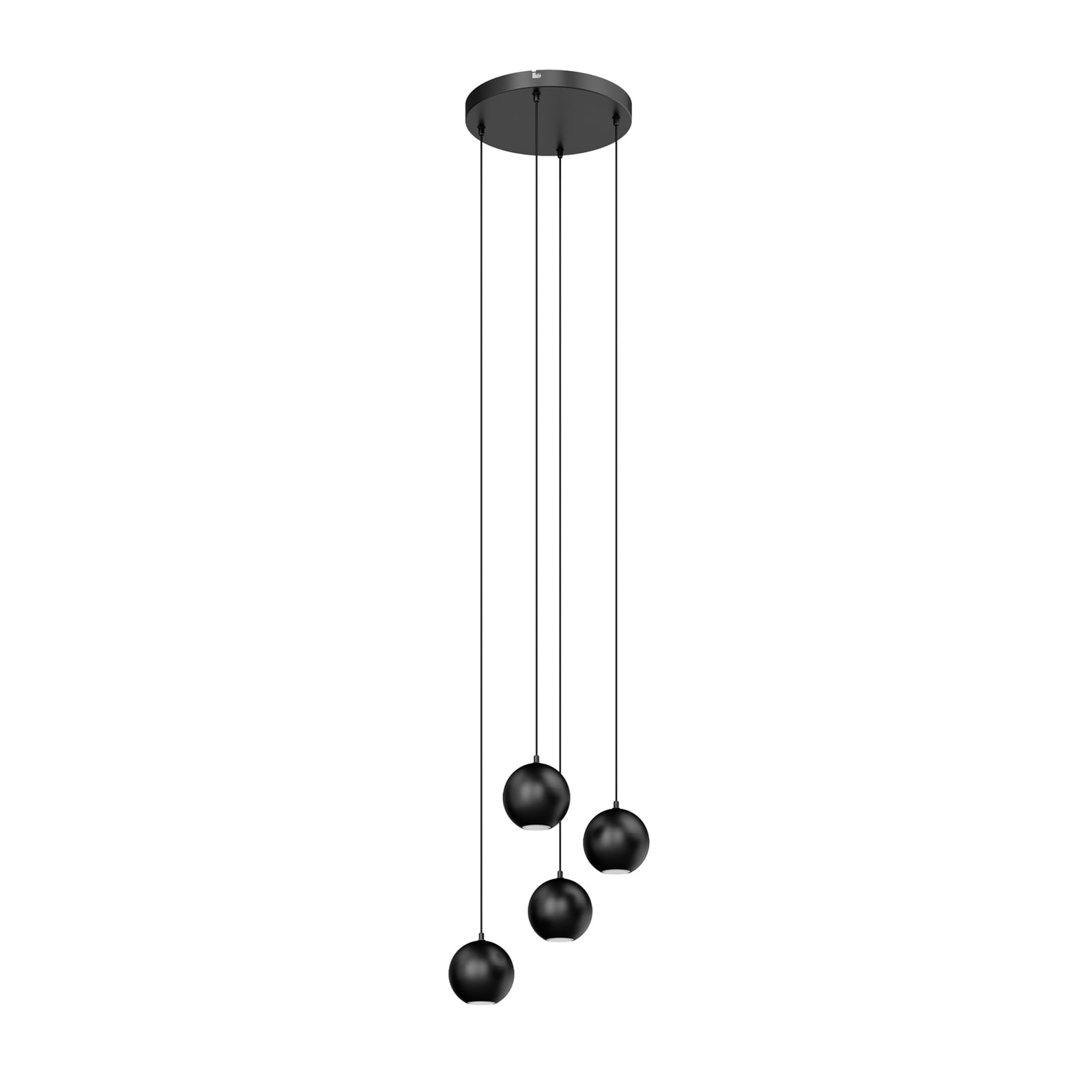 Pendellampe Midway 4-lys svart jern Ø35 cm GU10 sideprofil
