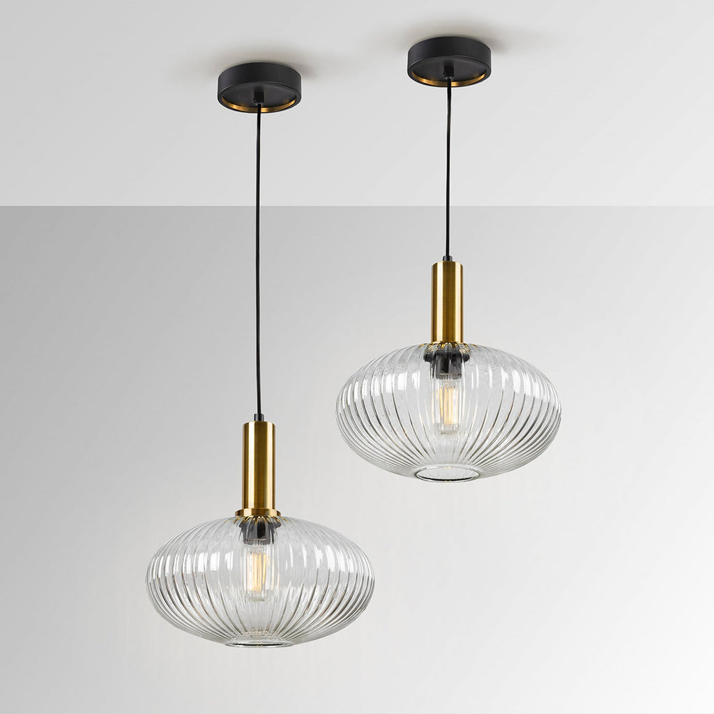Pendellampe Norma glass klar/svart dimbar LED lyskilde