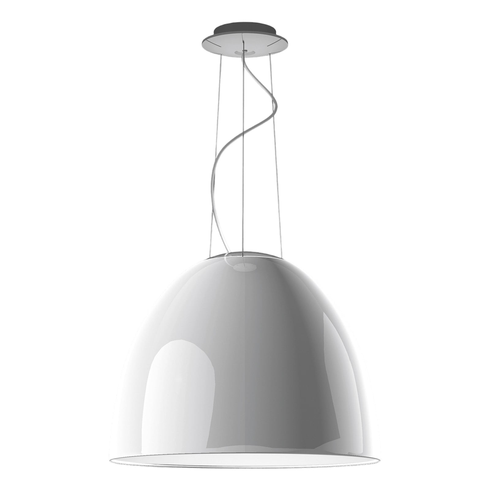 Pendellampe Nur Gloss LED dimbar Bluetooth hvit bakside