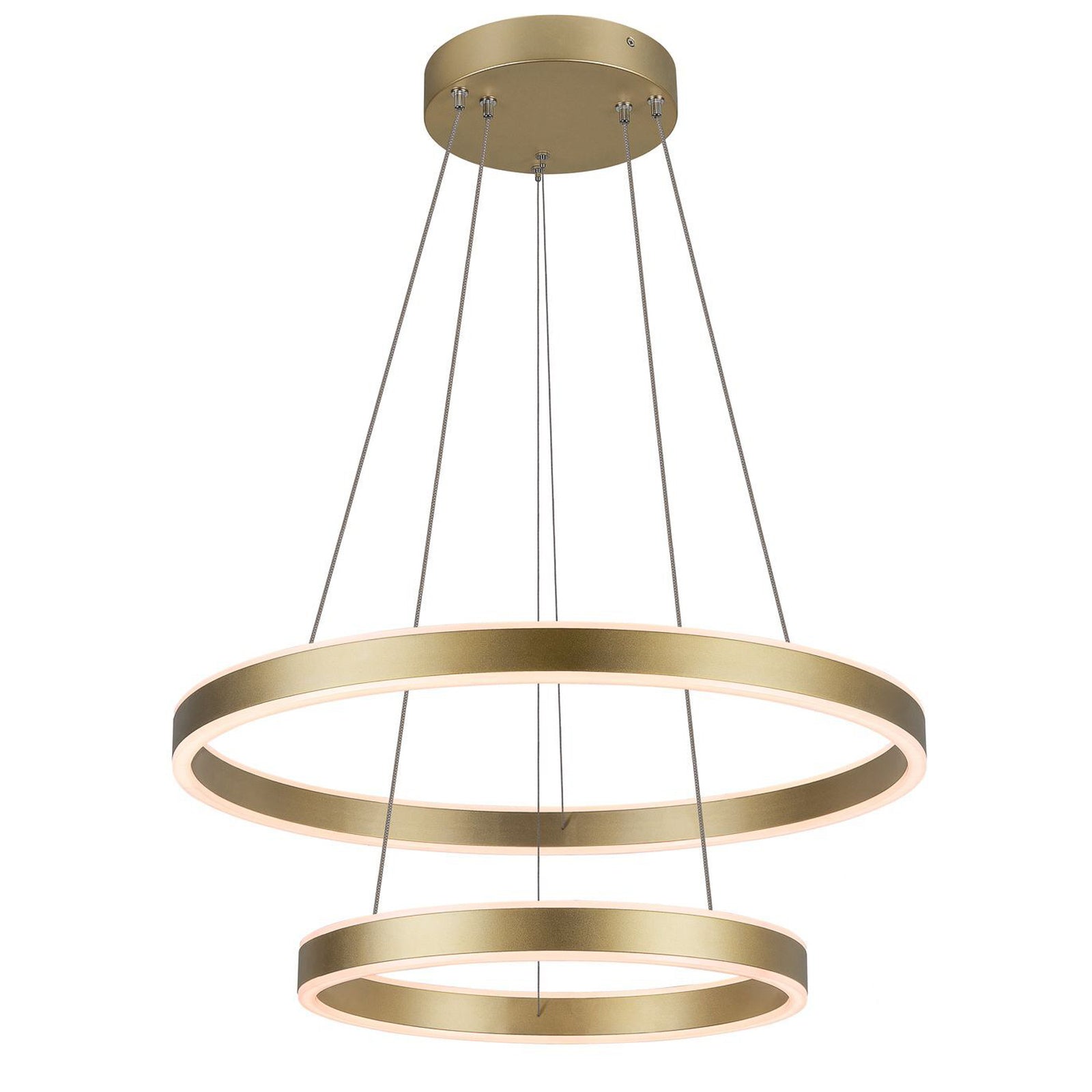 Pendellampe One Double LED messing Ø60 cm detalj