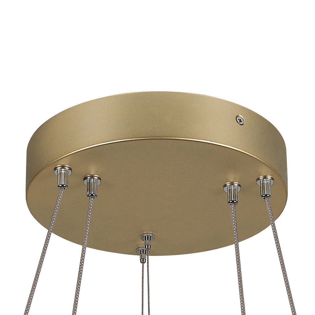 Pendellampe One Double LED messing Ø60 cm oppheng