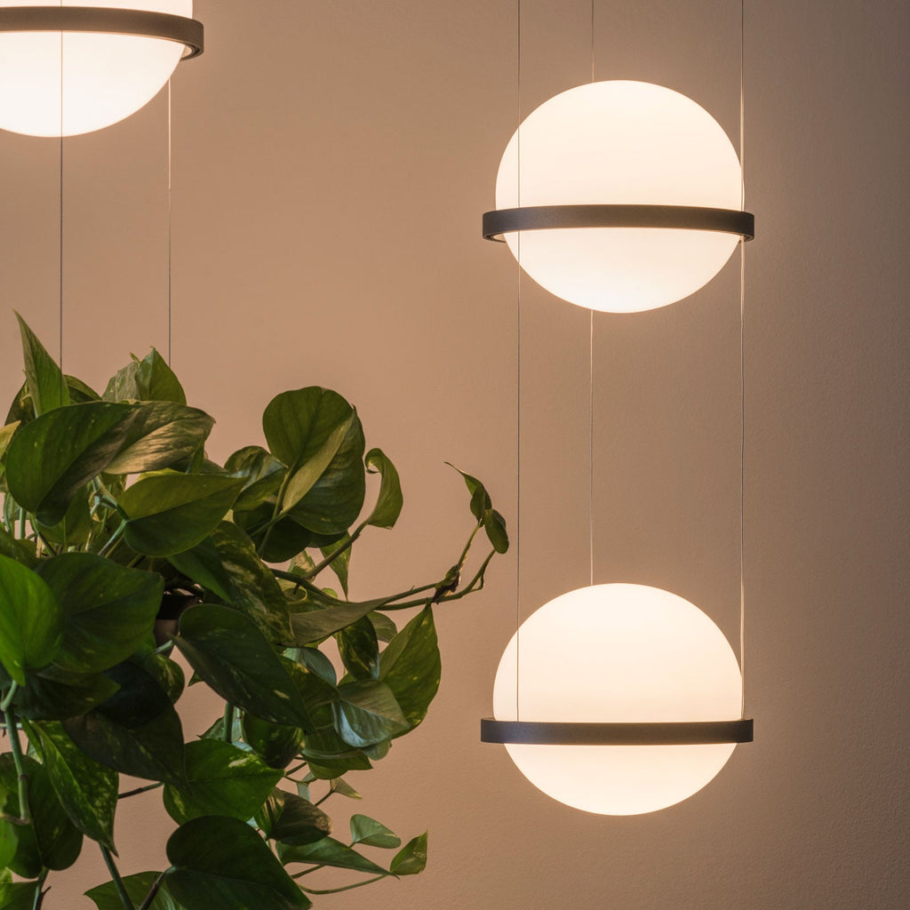 Detalj av Pendellampe Palma 3726 LED 2-lys dimbar glass grafitt