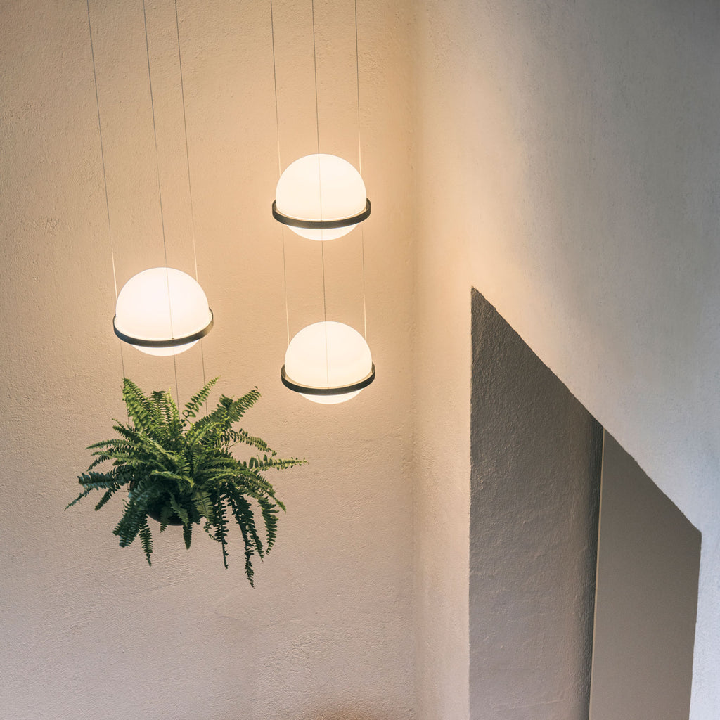 Pendellampe Palma 3726 LED 2-lys dimbar glass grafitt montert i rom