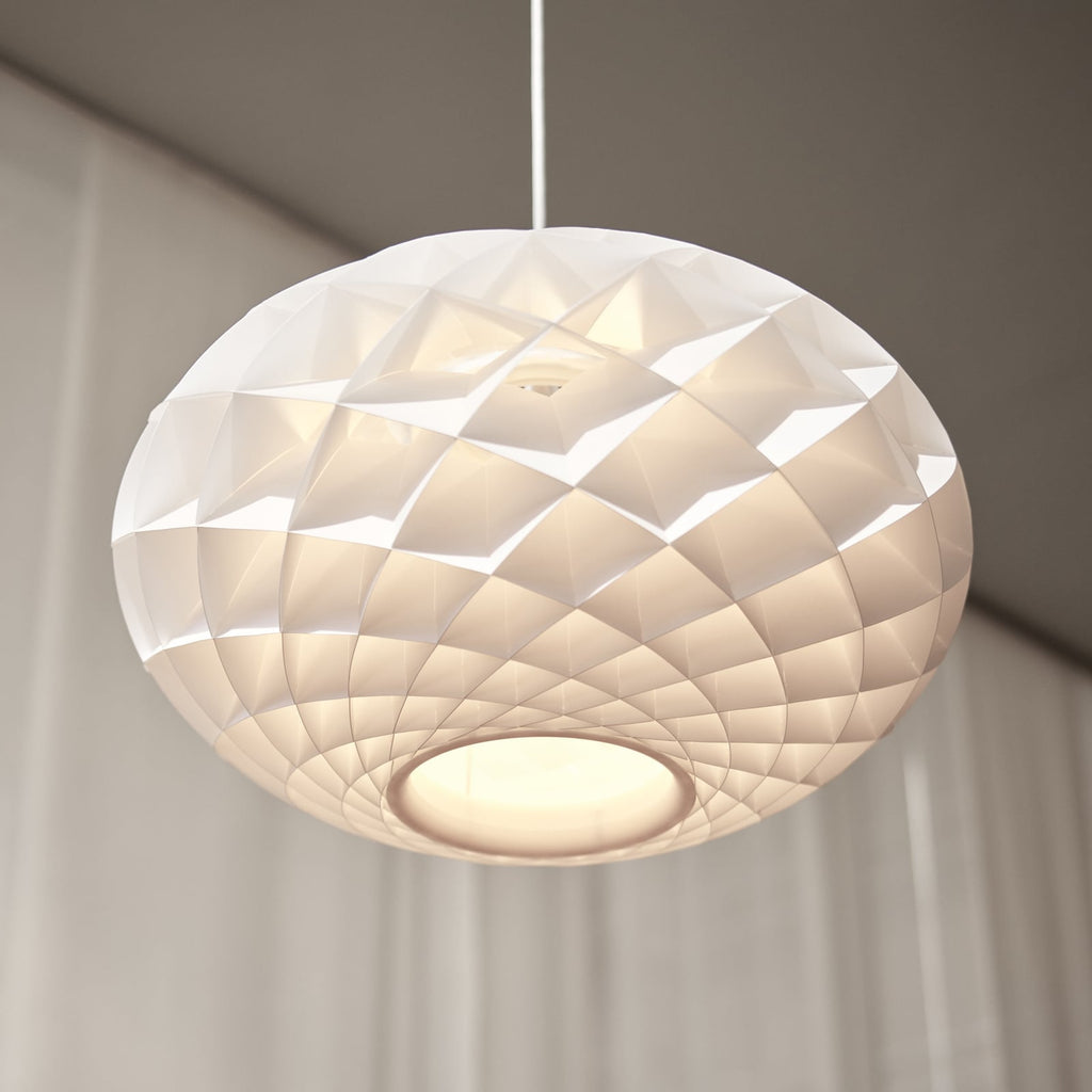 Pendellampe Patera Oval LED dimbar hvit sett forfra