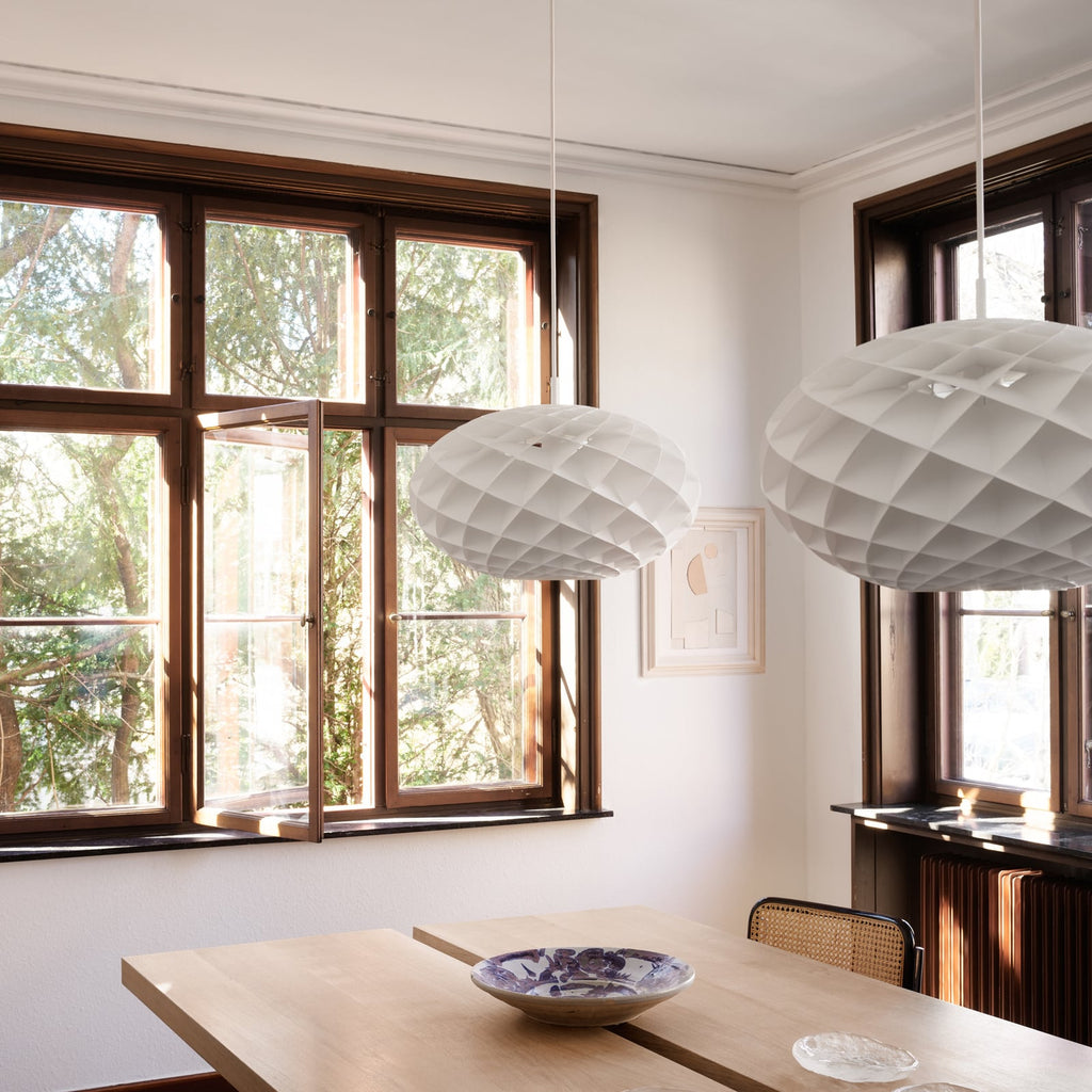 Pendellampe Patera Oval LED dimbar hvit sideprofil