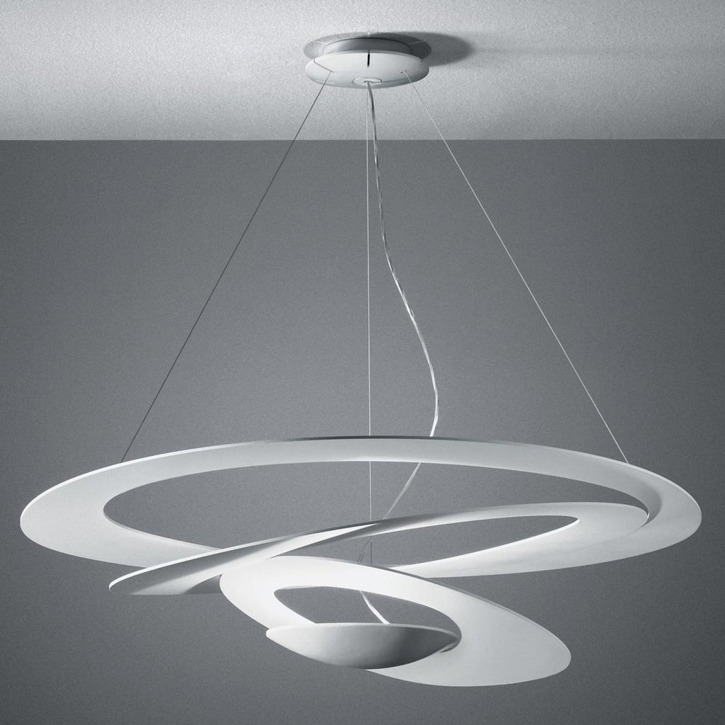 Pendellampe Pirce Micro LED dimbar hvit aluminium 27W detalj av ringer