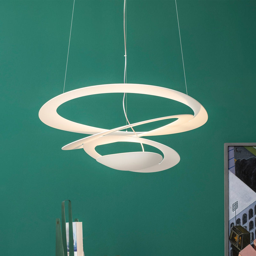 Pendellampe Pirce Micro LED dimbar hvit aluminium 27W sideprofil