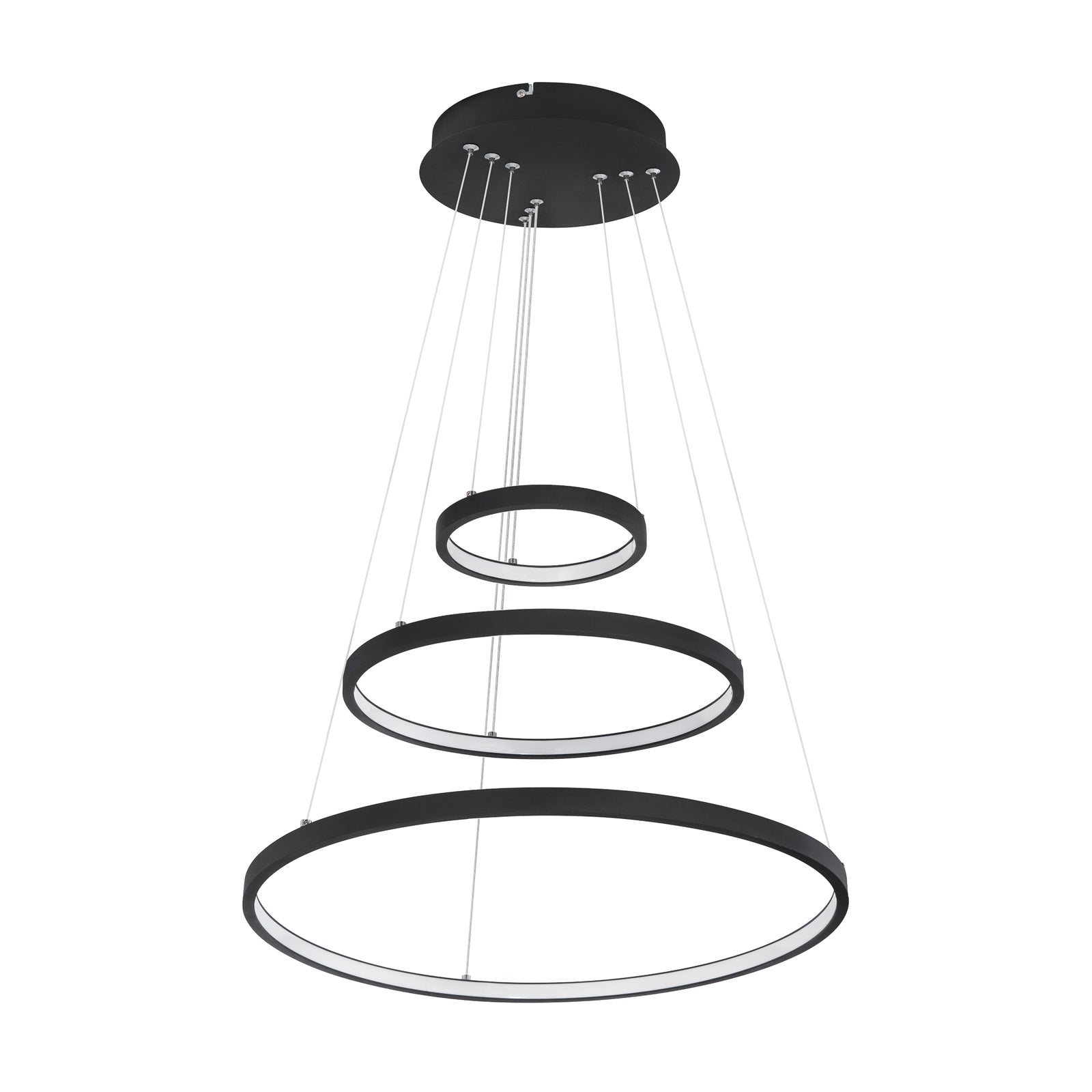 Detalj av Pendellampe Ralph LED 3-lys dimbar Ø51 cm svart