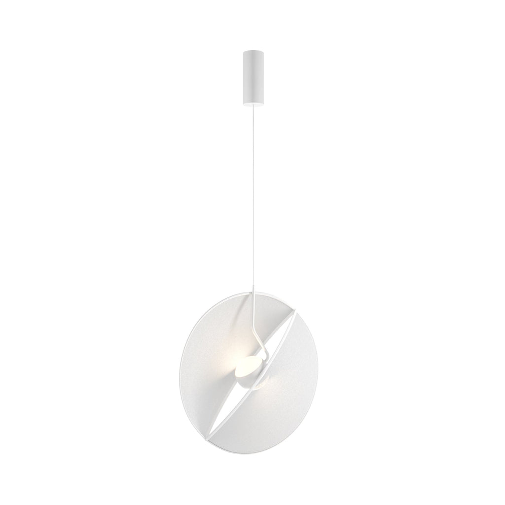 Pendellampe Reflex LED tekstilskjerm hvit 45 cm 14W forfra