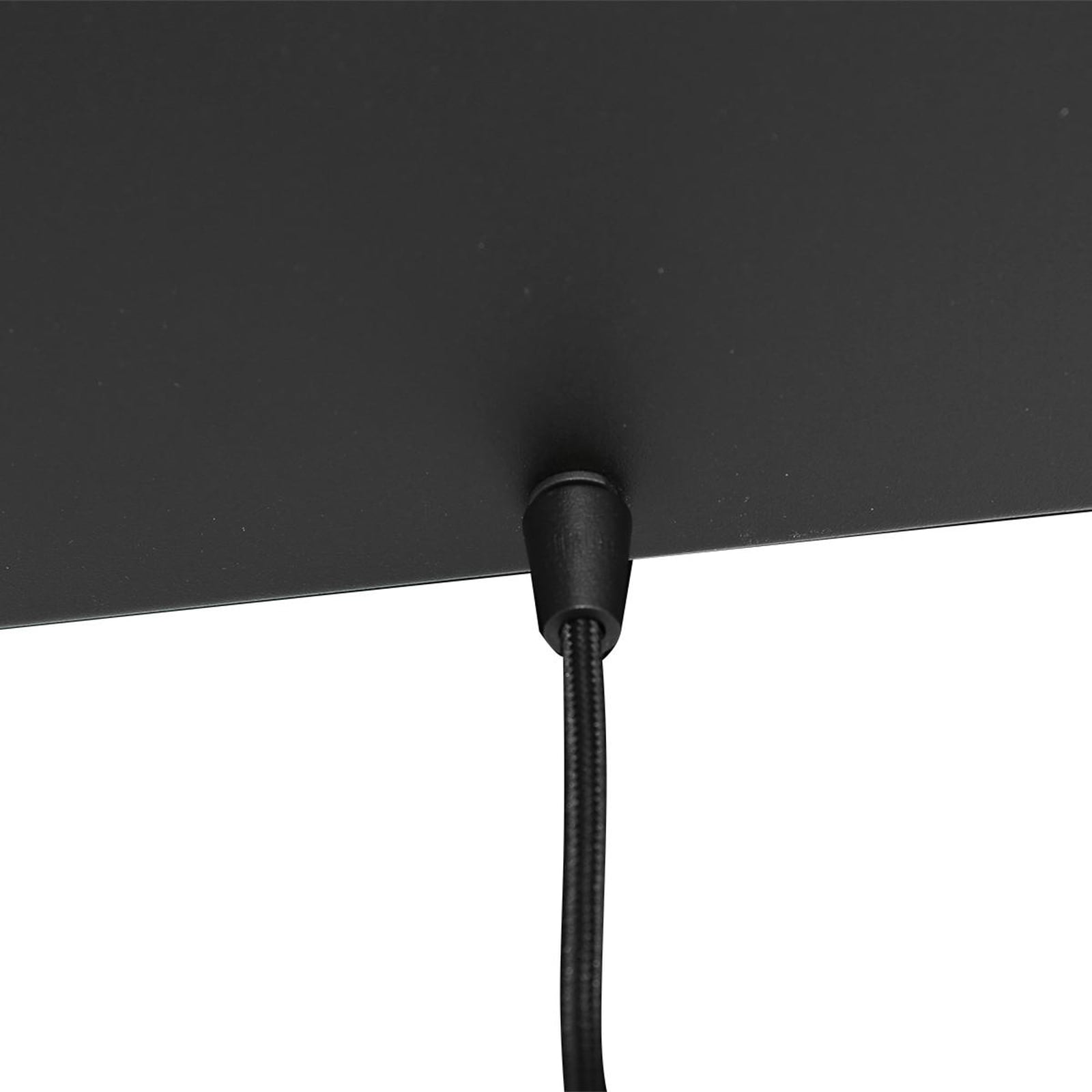 Pendellampe Reflexion 9-lys metall og glass 140 cm svart nærbilde